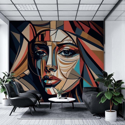 Abstract Women Geometric Face