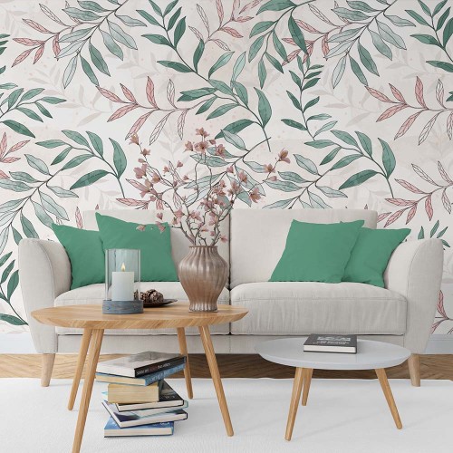 Leaf Line Art Watercolor