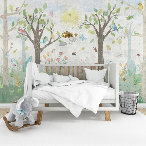 Watercolour Mural Animals