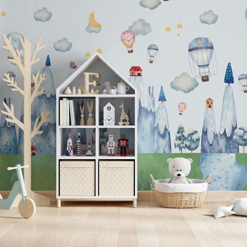 Hot Air Balloons With Mountains